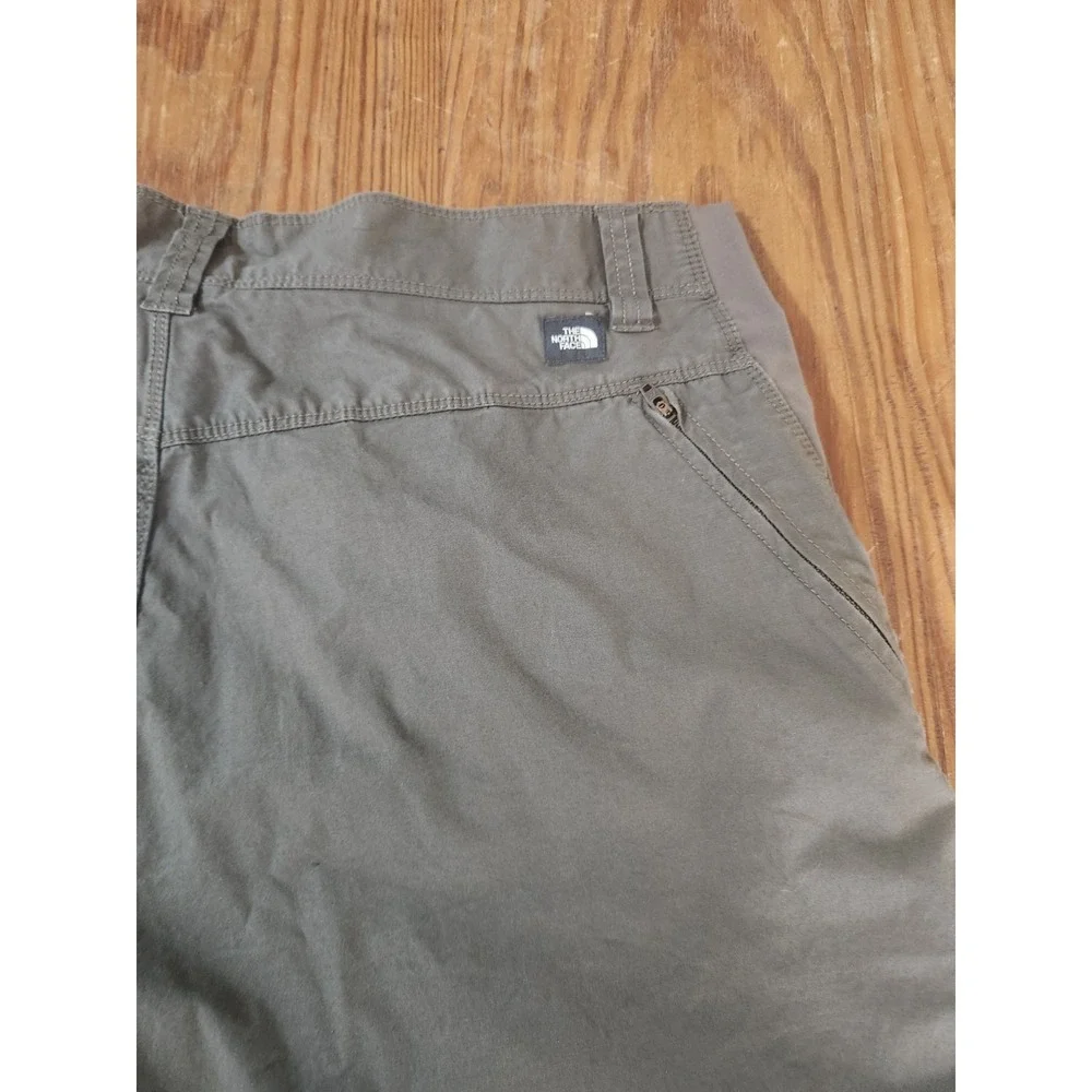 The North‎ Face Mens Stretch Cotton Shorts Sz Large Brown Zip Pocket Gorpcore